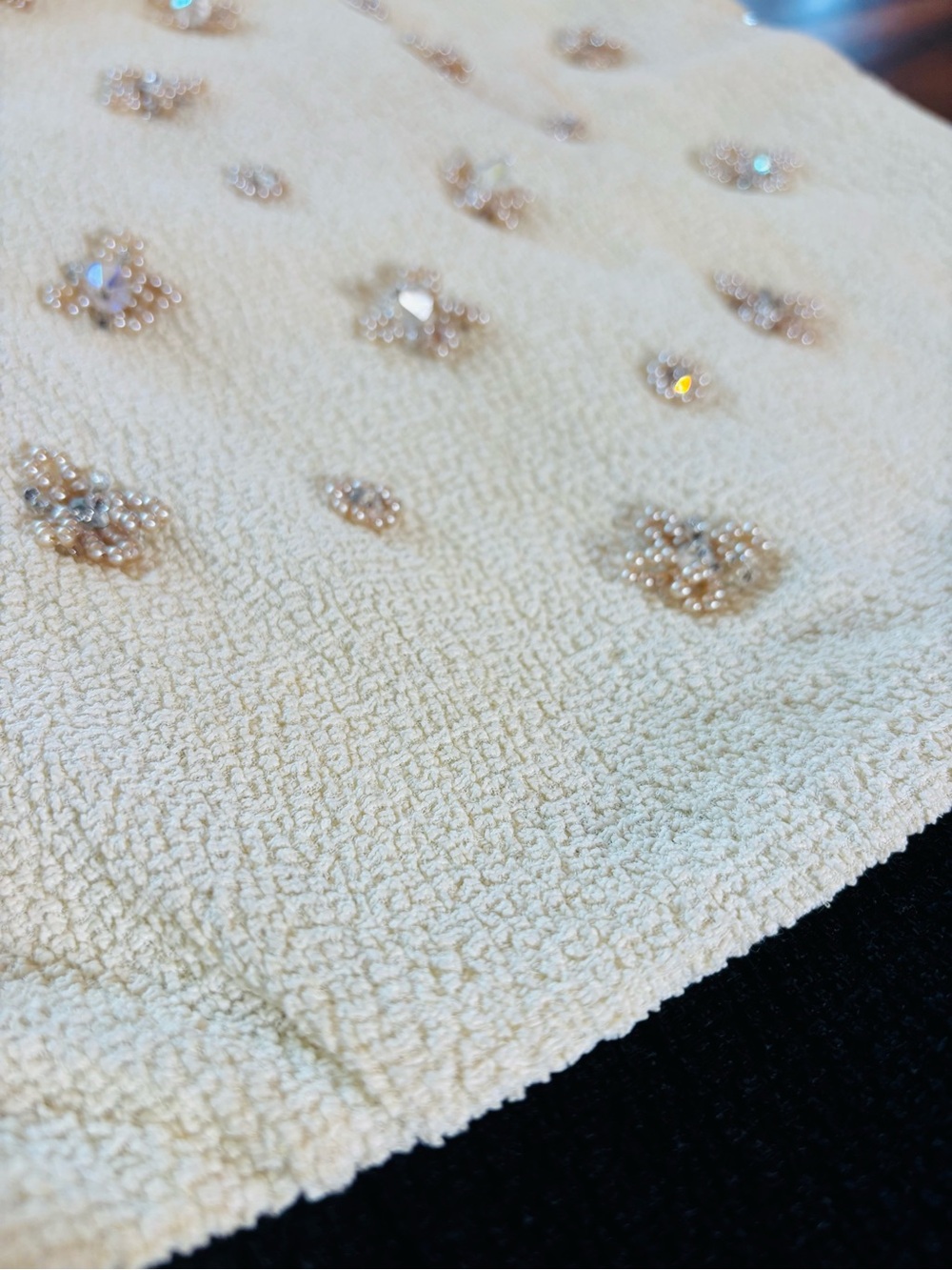 1940-1950s Vintage Rima London Beaded Two-Tone Cocktail Dress - Size 10 (M) - Picture 12 of 14